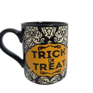 Halloween Trick or Treat Mug Black & Orange Spectrum Designz Coffee Cup‎ 14 oz